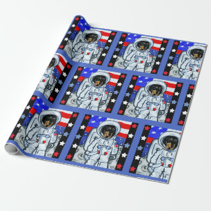DOXIE ASTRONAUT WRAPPING PAPER