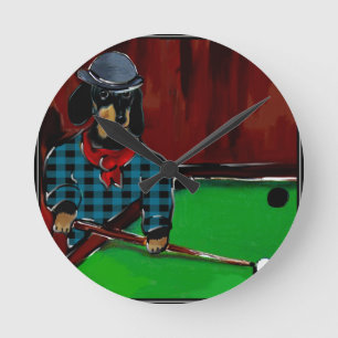 DOXIE BILLIARDS   CERAMIC ROUND CLOCK