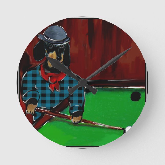 DOXIE BILLIARDS   CERAMIC ROUND CLOCK (Front)