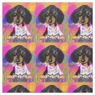 Doxie Birthday Fabric
