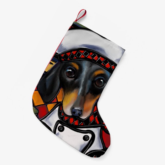 DOXIE CHEF           SMALL CHRISTMAS STOCKING (Front (Hanging))