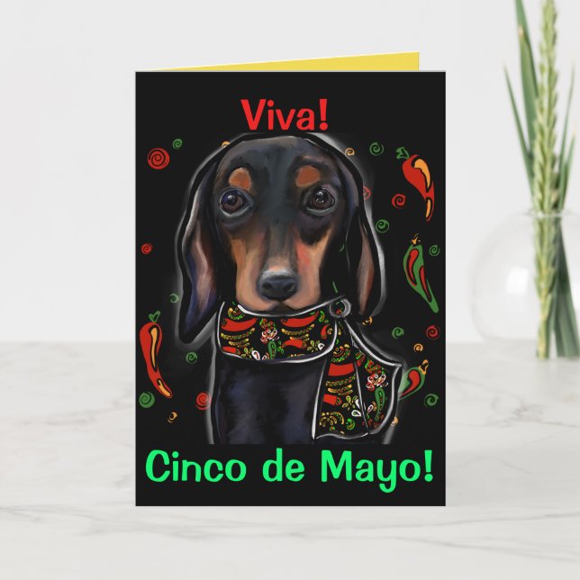 Doxie Cinco de Mayo Card (Front)