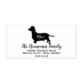 Doxie Dachshund Dog Breed Return Address Self-inking Stamp