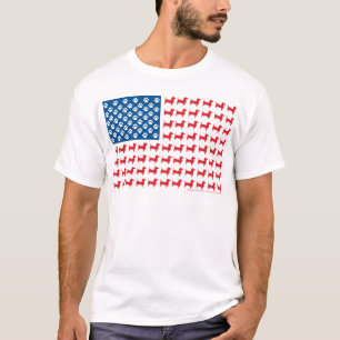 Doxie - Dachshund Patriotic American Flag T-Shirt