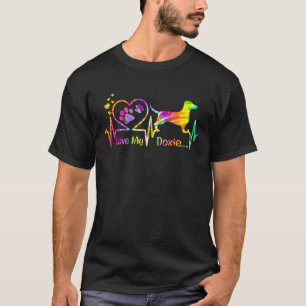 Doxie Dachshund Weenie Mum Dad Heartbeat Tie Dye D T-Shirt