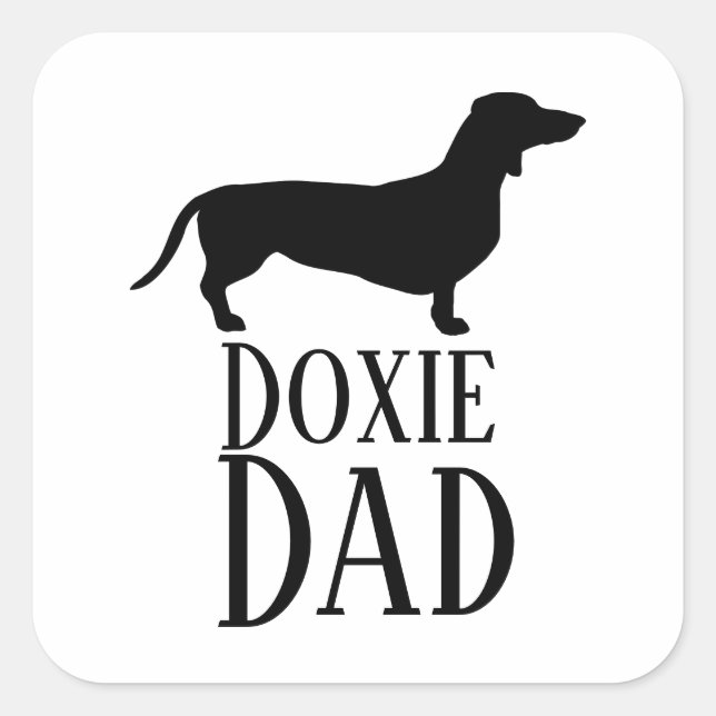 Doxie Dad Square Sticker (Front)
