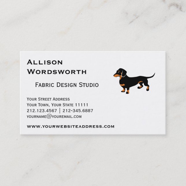Doxie Dog Love - Cute Little Dachshund Business Card (Front)