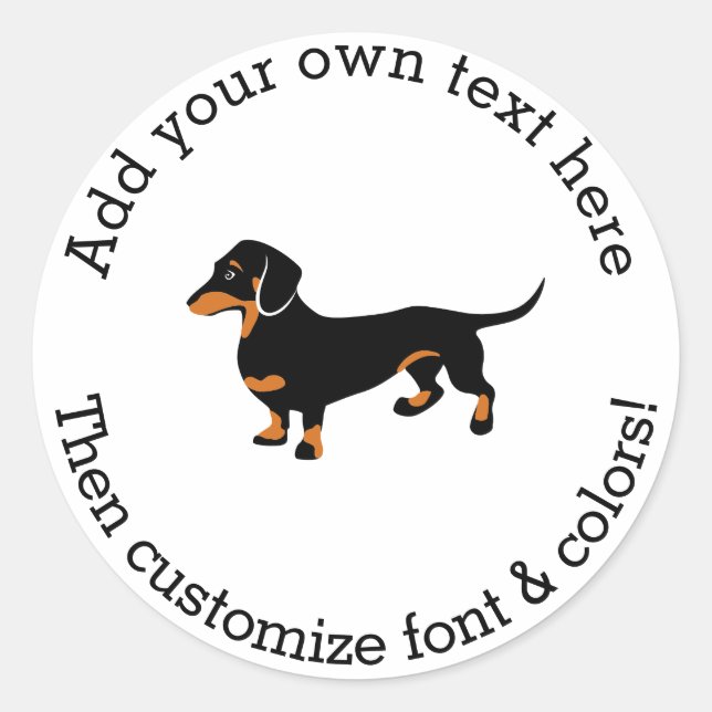 Doxie Dog Love - Cute Little Dachshund Classic Round Sticker (Front)
