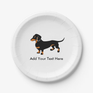 Doxie Dog Love - Cute Little Dachshund Paper Plate