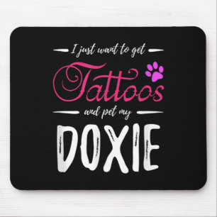 Doxie Dog Lover Tattoo Funny Dachshund Dog Mum Gif Mouse Pad