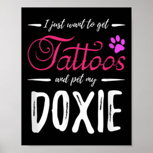 Doxie Dog Lover Tattoo Funny Dachshund Dog Mum Gif Poster