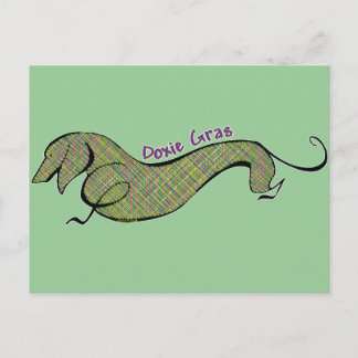 Doxie Gras Postcard