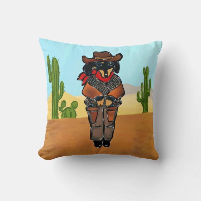 Doxie Gunslinger Cushion (Front)