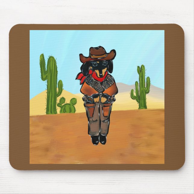 Doxie Gunslinger Mouse Pad (Front)