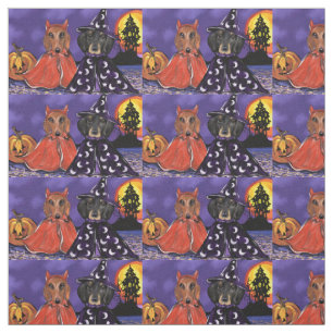 Doxie Halloween Fabric