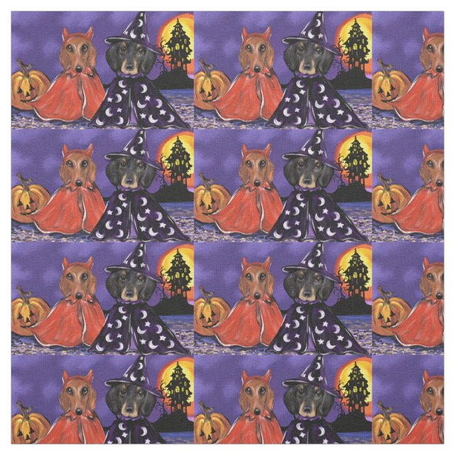 Doxie Halloween Fabric (Swatch)
