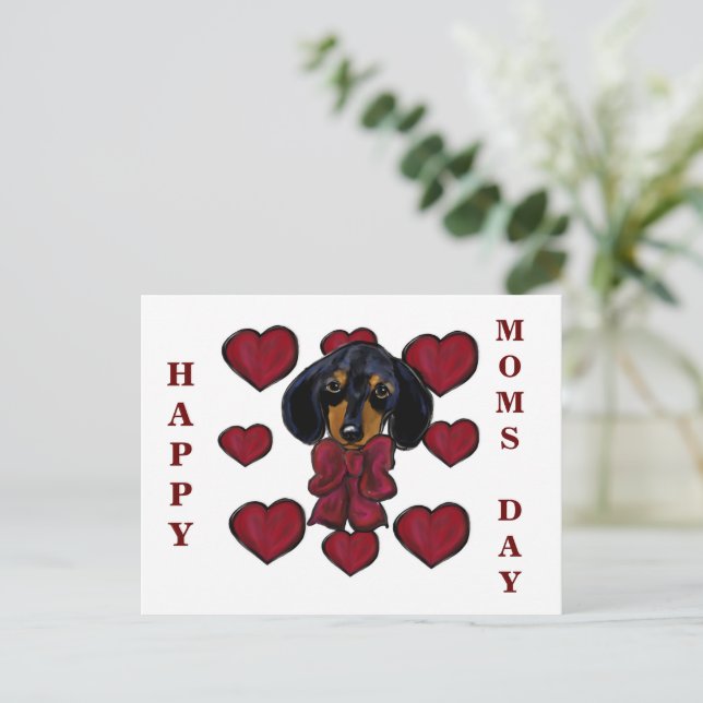 Doxie Hearts Postcard (Standing Front)