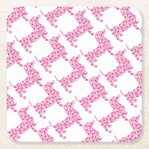 DOXIE-Hearts Square Paper Coaster