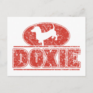 DOXIE-in-Circle-Distressed Postcard