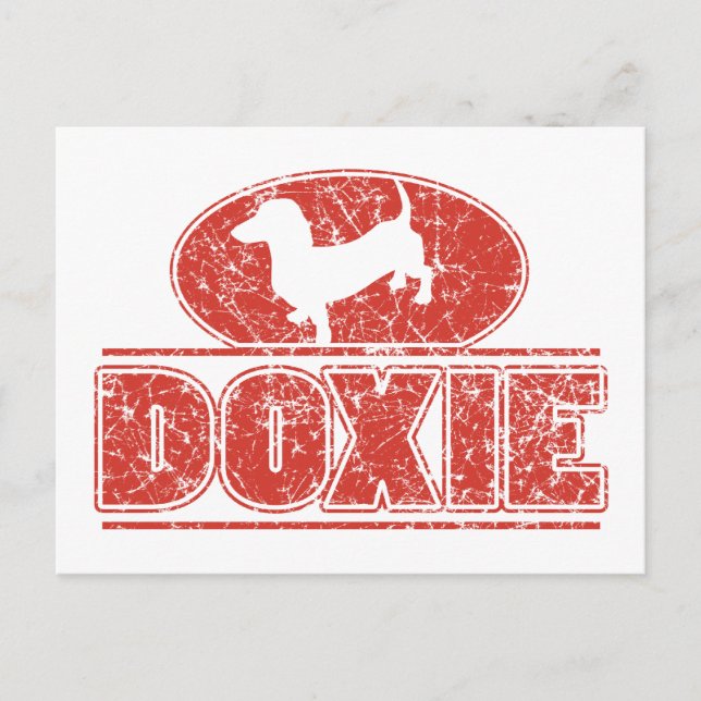 DOXIE-in-Circle-Distressed Postcard (Front)