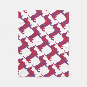 Doxie in Reniassance-Pattern Fleece Blanket