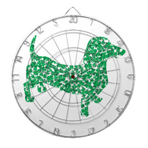 Doxie-in-Shamrocks Dartboard