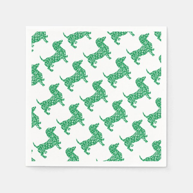 Doxie-in-Shamrocks Napkin (Front)