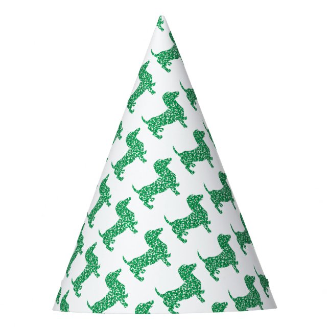 Doxie-in-Shamrocks Party Hat (Front)
