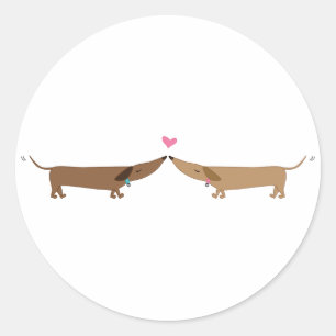 doxie love classic round sticker