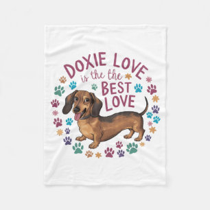 Doxie Love Is The Best Love Fleece Blanket