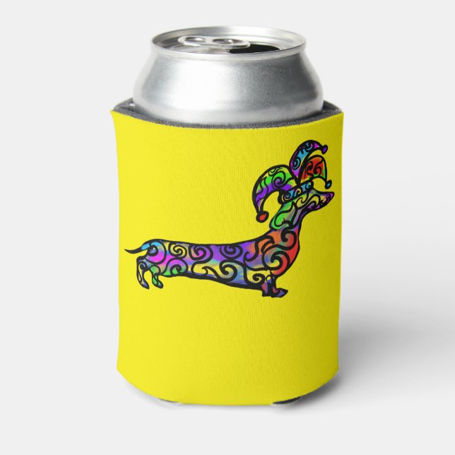 Doxie Mardi Gras Can Cooler (Can Back)