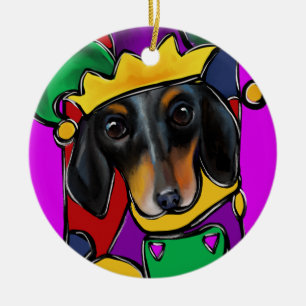 DOXIE MARDI GRAS CERAMIC ORNAMENT