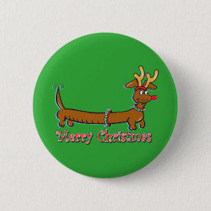 Doxie-Merry-Christmas 6 Cm Round Badge