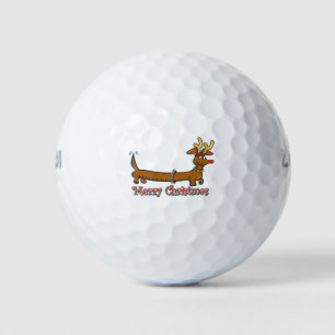 Doxie-Merry-Christmas Golf Balls