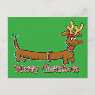 Doxie-Merry-Christmas Holiday Postcard