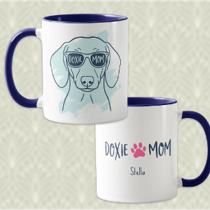 Doxie Mum Mug – Personalised Ice Blue Dachshund