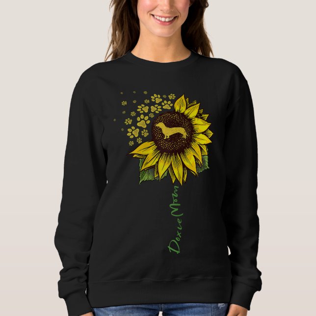 Doxie Mum Sunflower Dachshund Lover Gifts Dog Mum  Sweatshirt (Front)