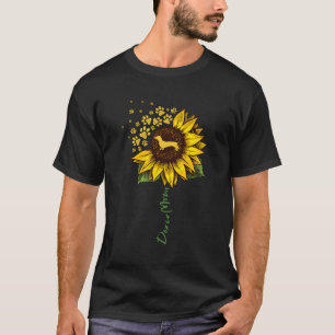 Doxie Mum Sunflower Dachshund Lover Gifts Dog Mum  T-Shirt
