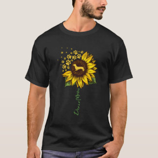 Doxie Mum Sunflower Dachshund Lover Gifts Dog Mum T-Shirt