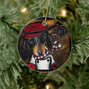 DOXIE RACER CERAMIC ORNAMENT
