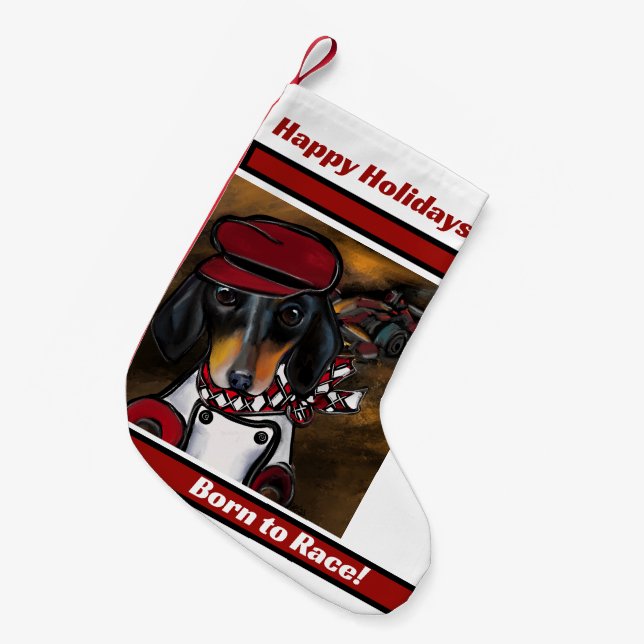 DOXIE RACER SMALL CHRISTMAS STOCKING (Front (Hanging))