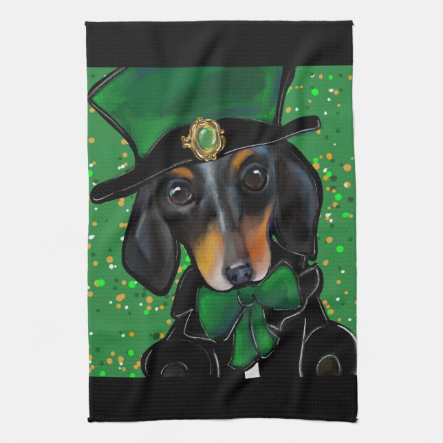 DOXIE  SAINT PATTY TEA TOWEL (Vertical)