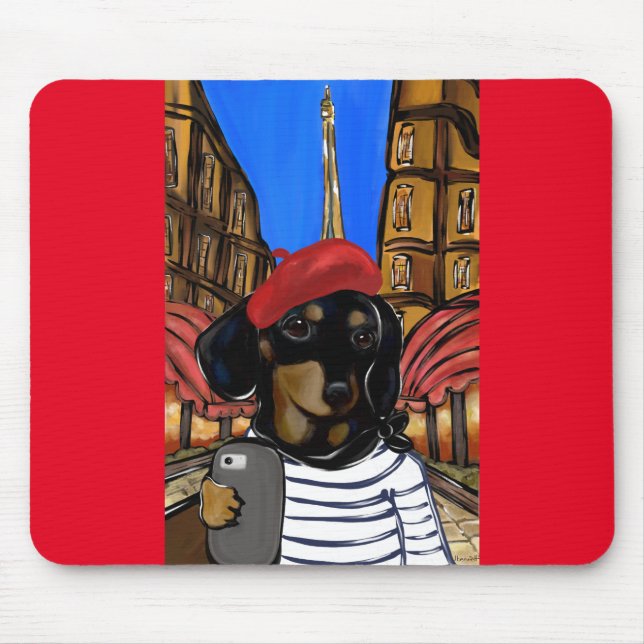 Doxie Selfie Mouse Pad (Front)