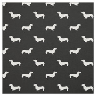 Doxie Silhouette Dog fabric - dachshund fabric