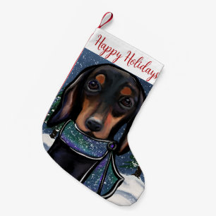 Doxie  small christmas stocking