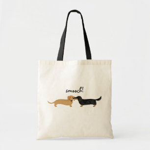 Doxie Smooch Cute Dachshund Cartoon Dogs Pets Tote Bag