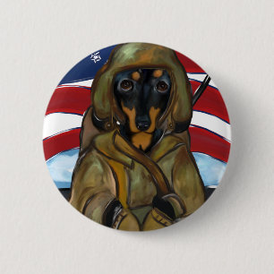 Doxie Soldier 6 Cm Round Badge