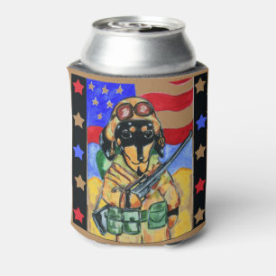 Doxie Soldier Can Cooler