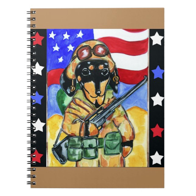 Doxie Soldier Notebook (Front)