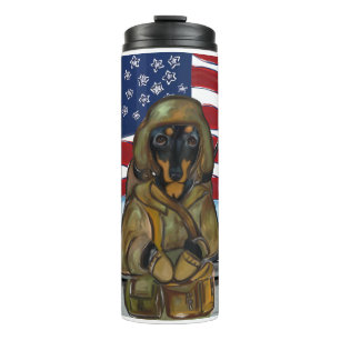 Doxie Soldier Thermal Tumbler